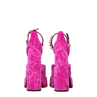 Versace Pink Velvet Sandal