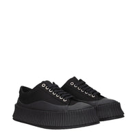 Jil Sander Black Fabric Chunky Sneakers