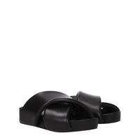 Jil Sander Black Leather Slippers