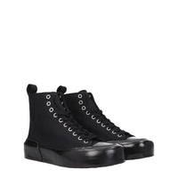 Jil Sander Black Fabric High Top Sneakers