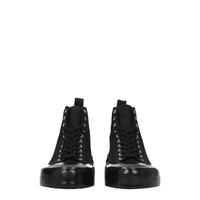 Jil Sander Black Fabric High Top Sneakers