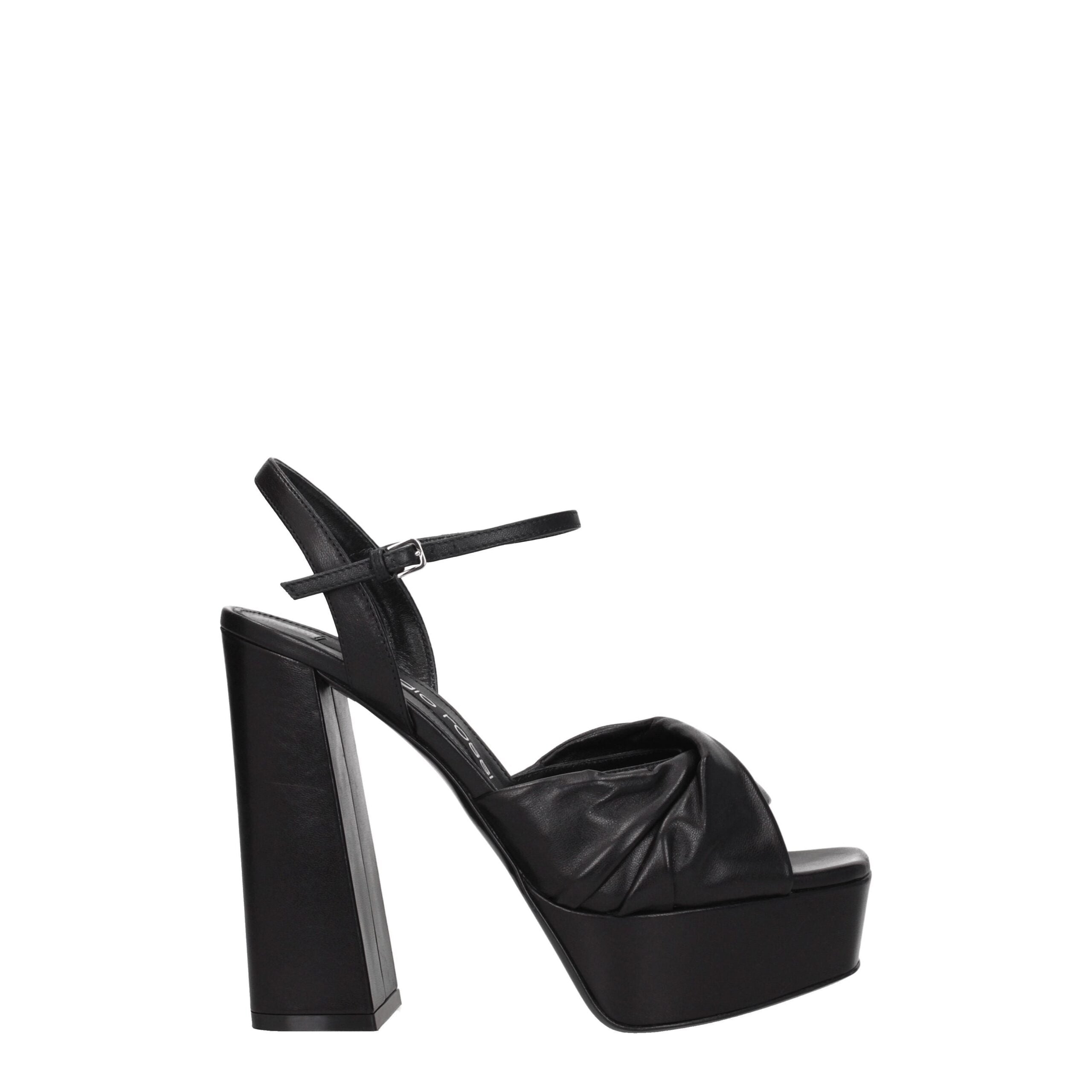 Sergio Rossi Black Leather Sandal