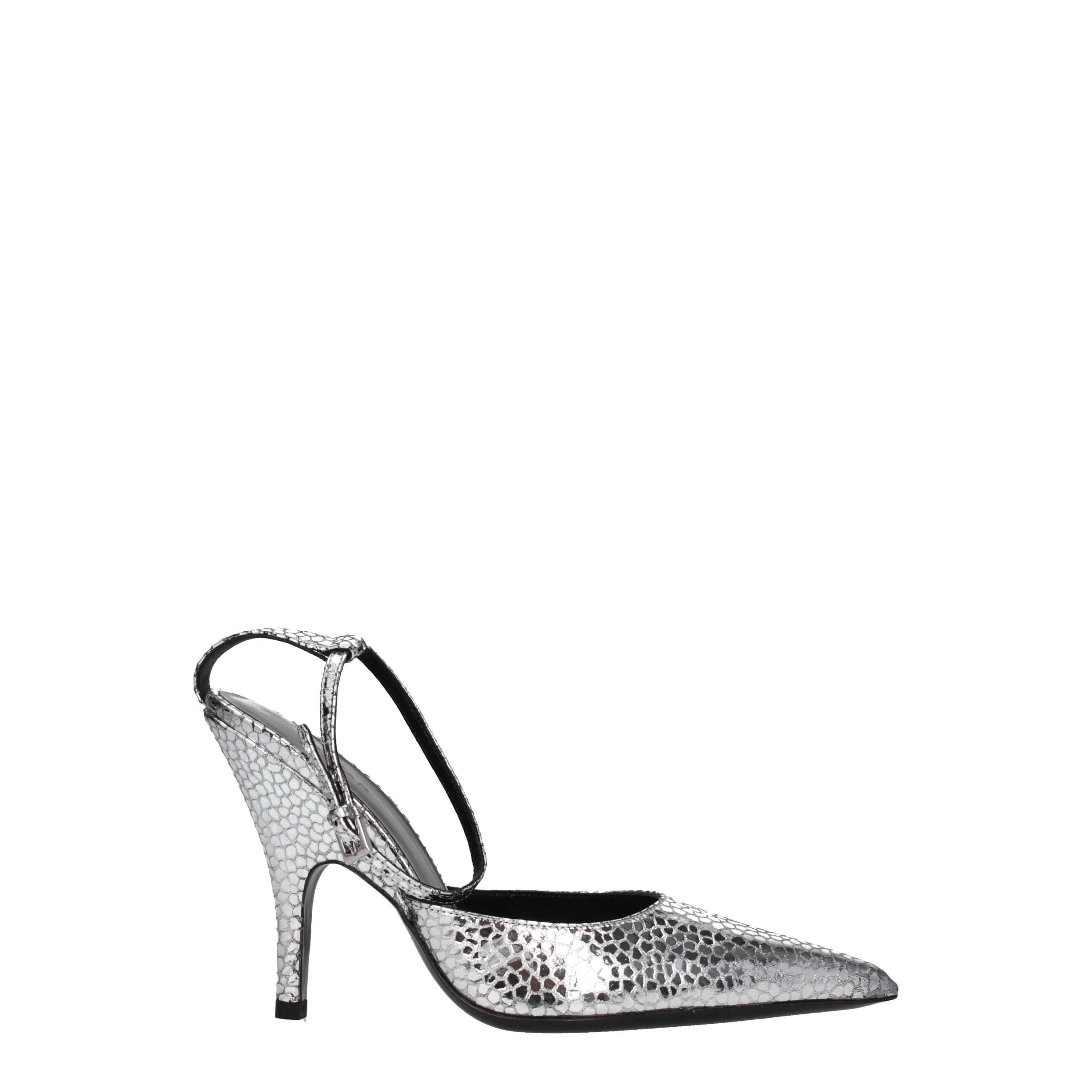 BY FAR Gray Leather Sandal