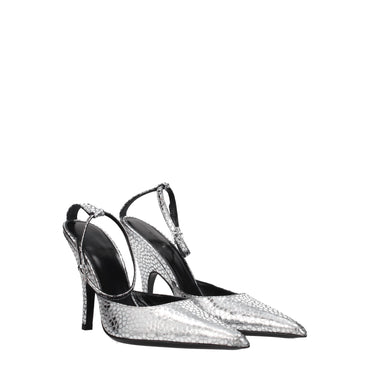 BY FAR Gray Leather Sandal