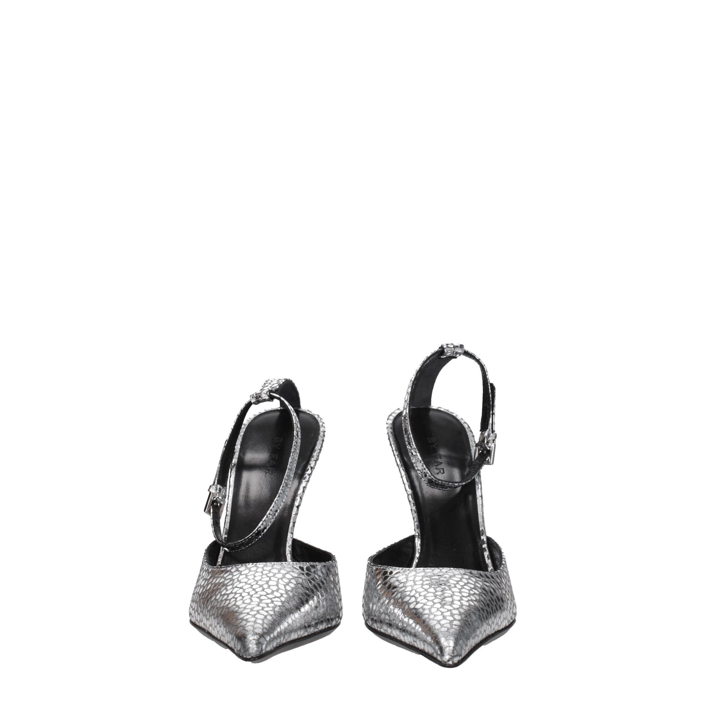 BY FAR Gray Leather Sandal