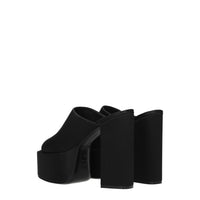 Paris Texas Black Satin Sandal