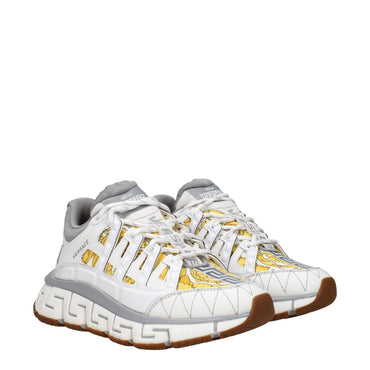 Versace White Fabric Sneakers