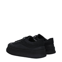 Jil Sander Black Fabric Platform Sneakers