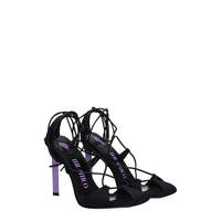 The Attico Black Fabric Sandal