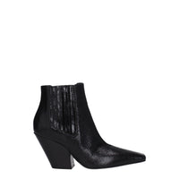 Casadei Black Leather Ankle