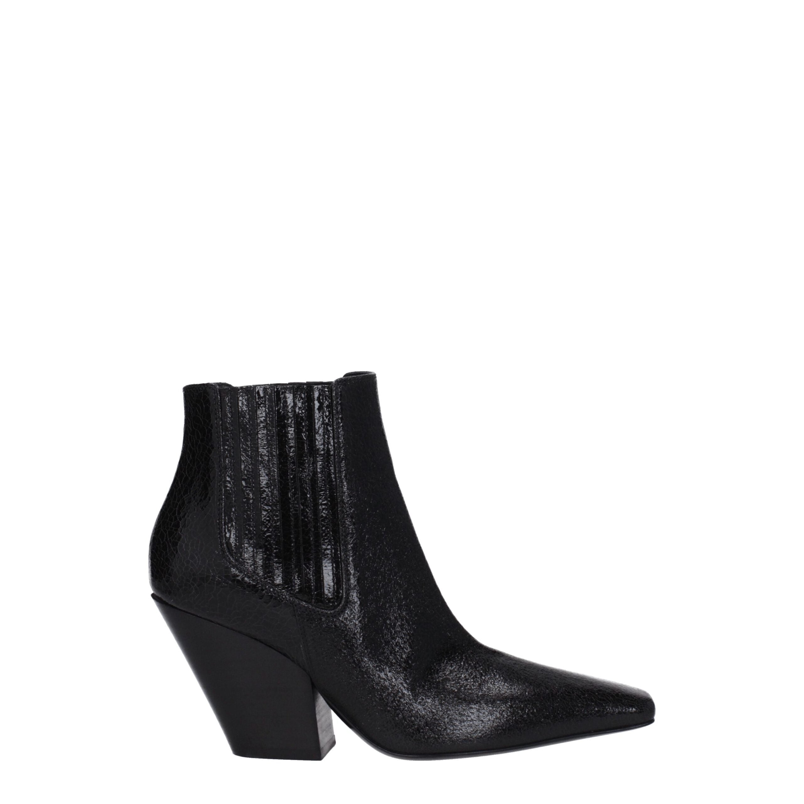 Casadei Black Leather Ankle