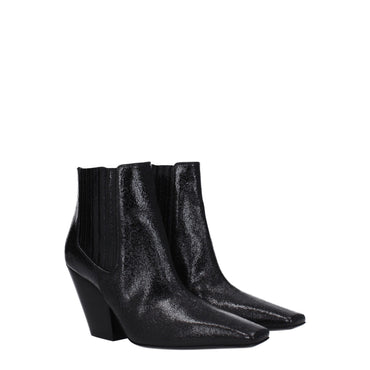 Casadei Black Leather Ankle