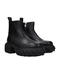 Off-White Black Leather Ankle