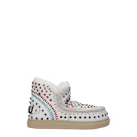 Mou White Leather Ankle