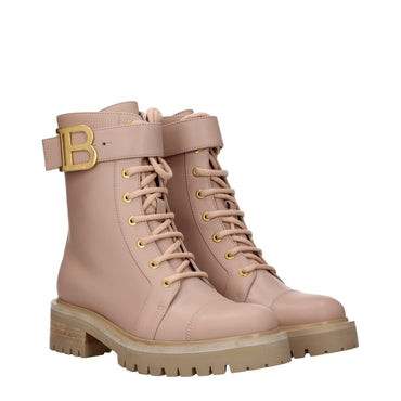 Balmain Beige Leather Ankle