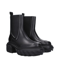 Off-White Black Leather Ankle