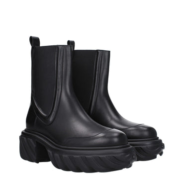 Off-White Black Leather Ankle