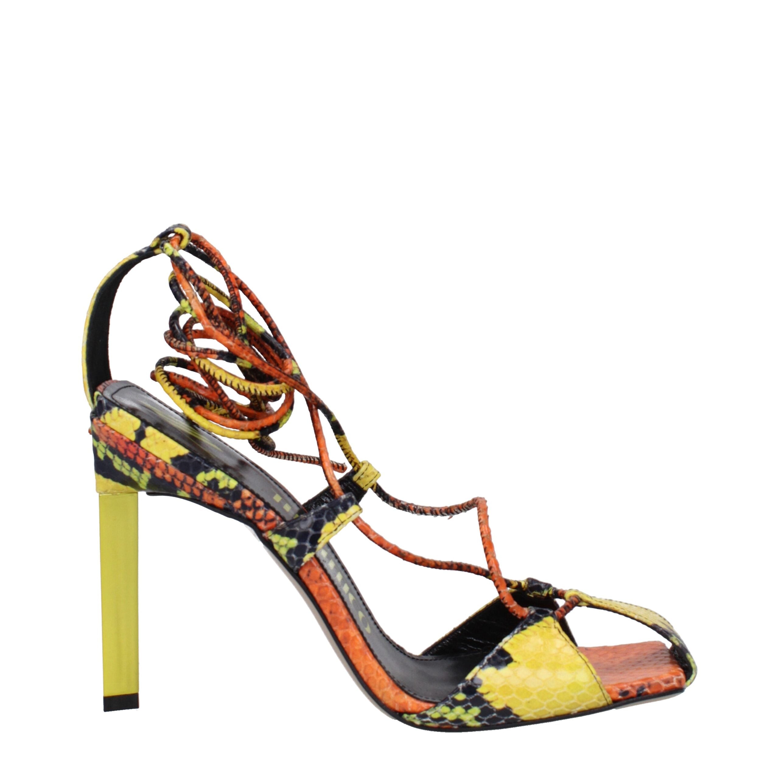 The Attico Orange Leather Sandal
