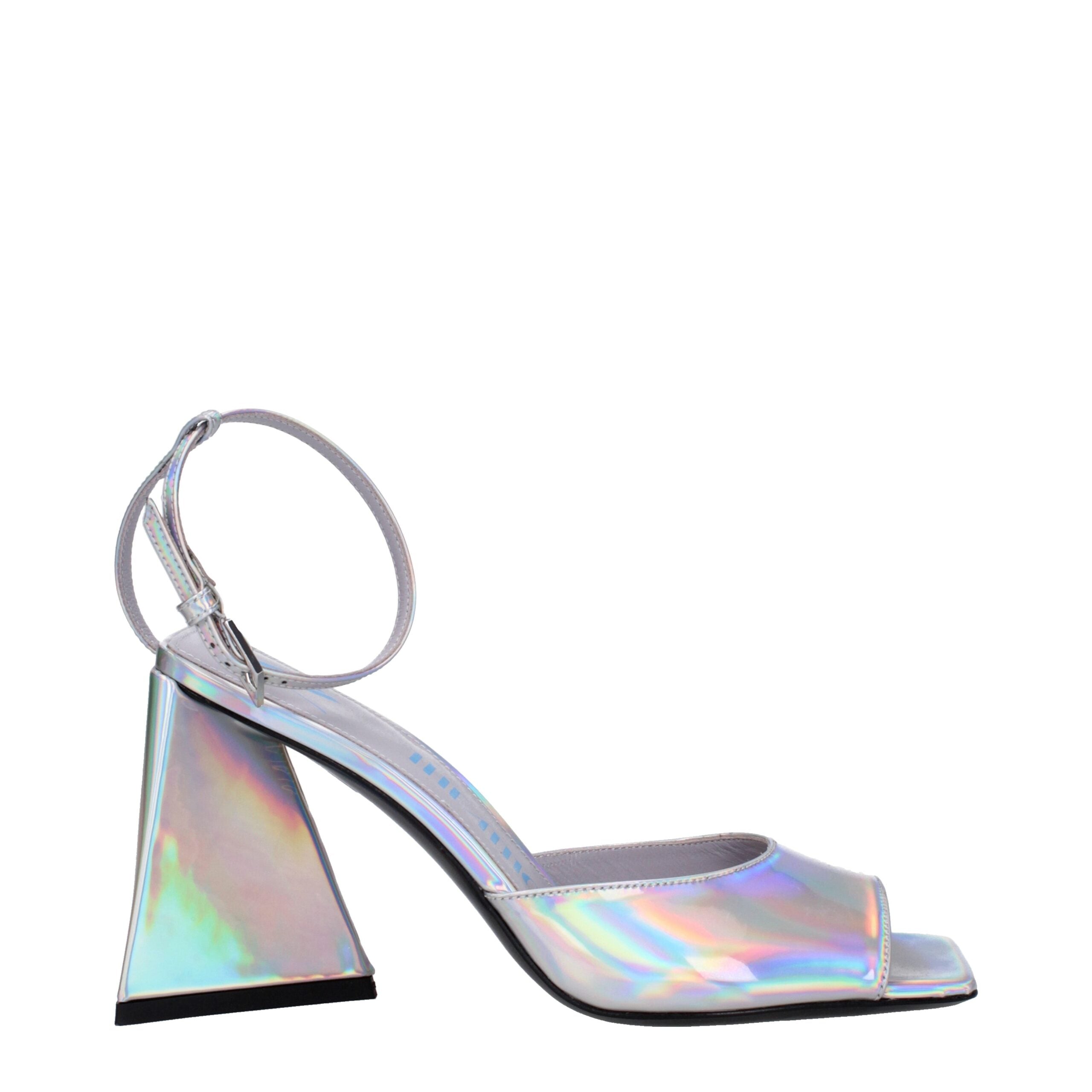 The Attico Gray Leather Sandal