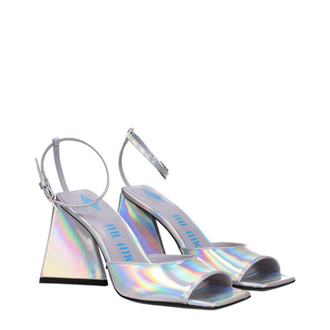 The Attico Gray Leather Sandal