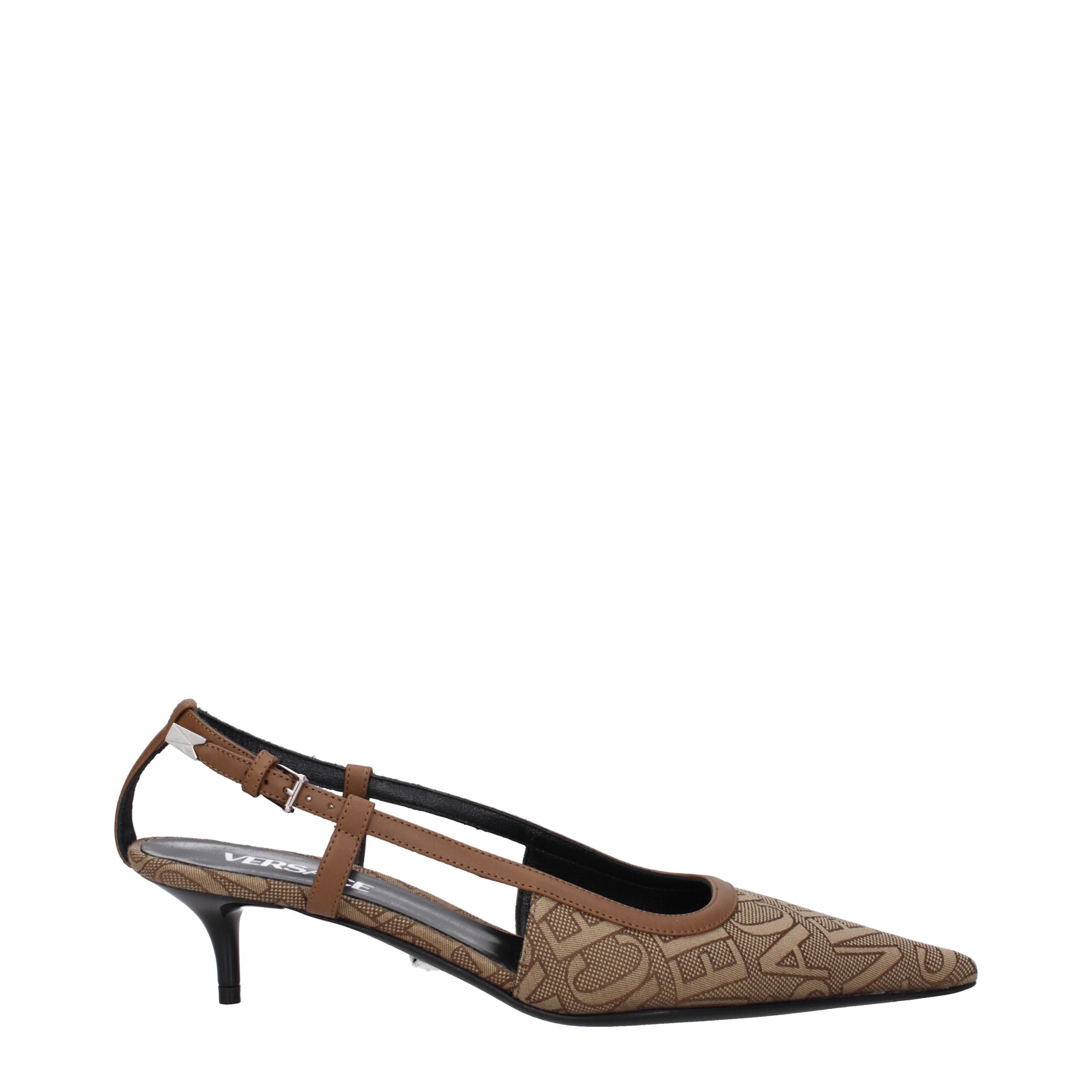 Versace Beige Fabric Sandal