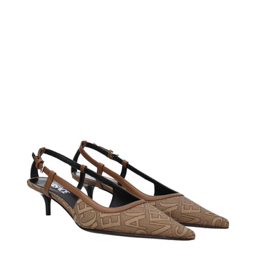 Versace Beige Fabric Sandal