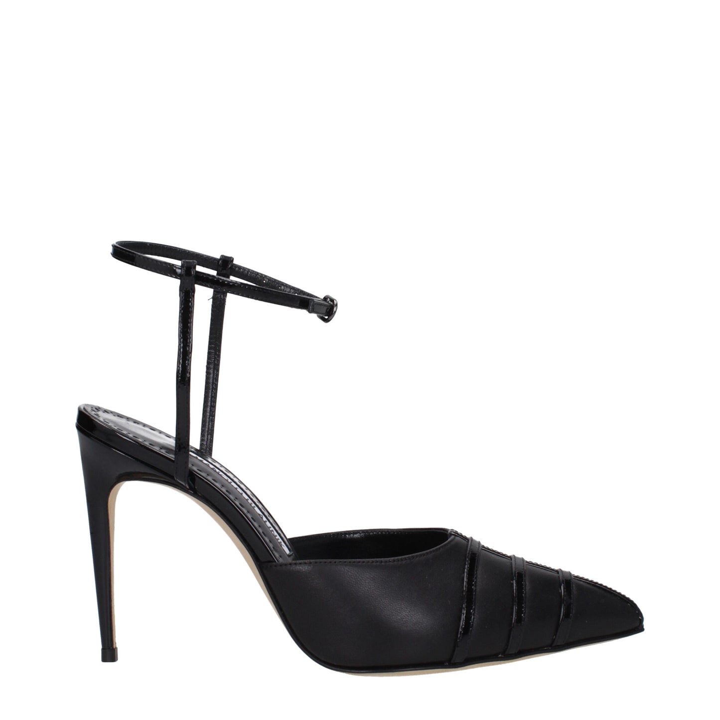 Manolo Blahnik Black Leather Sandal