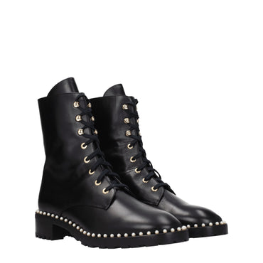 Stuart Weitzman Black Leather Ankle