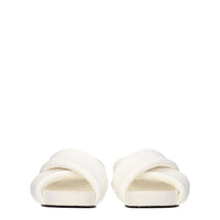 Jil Sander White Leather Slippers