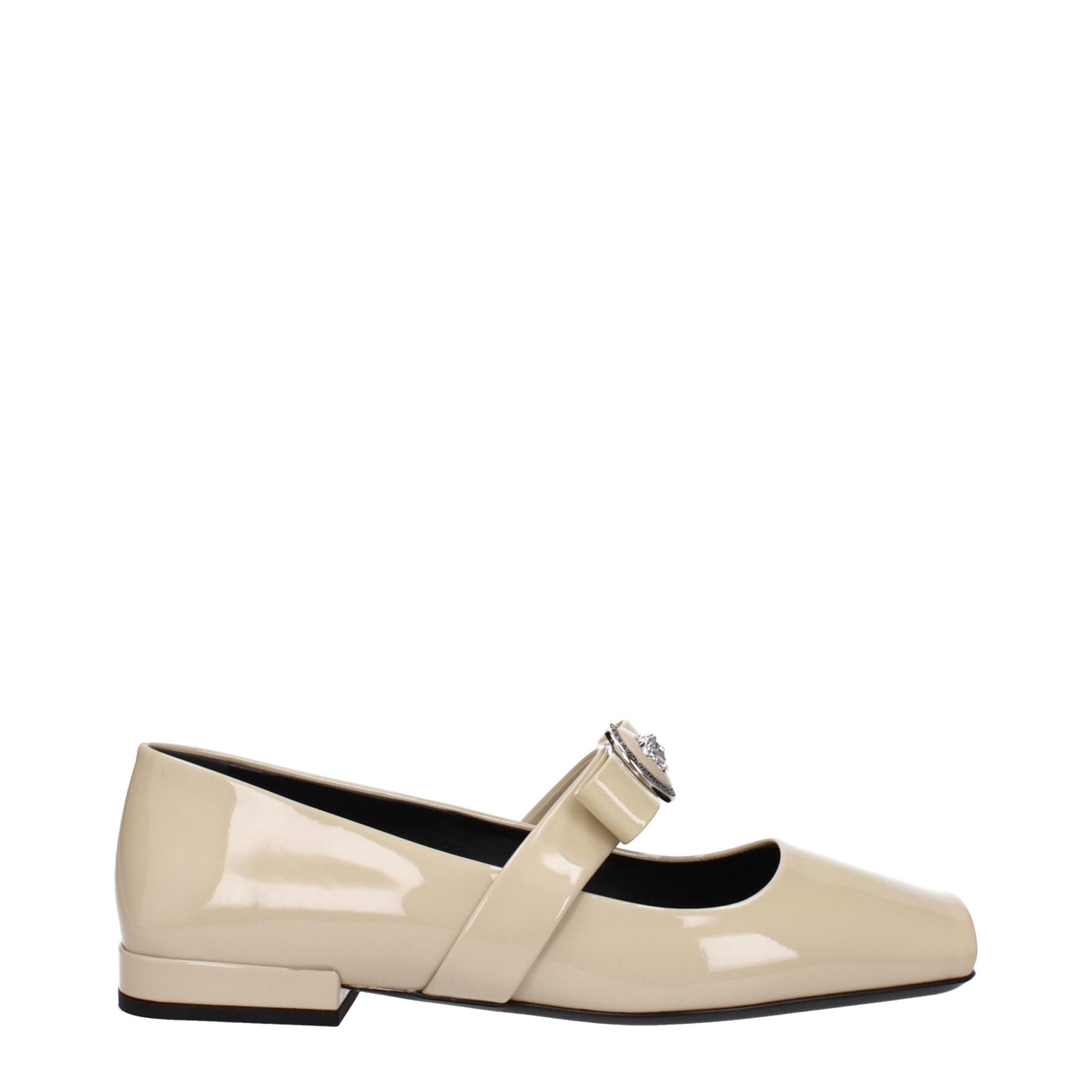 Versace Beige Leather Ballet Flat