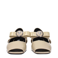 Versace Beige Leather Ballet Flat