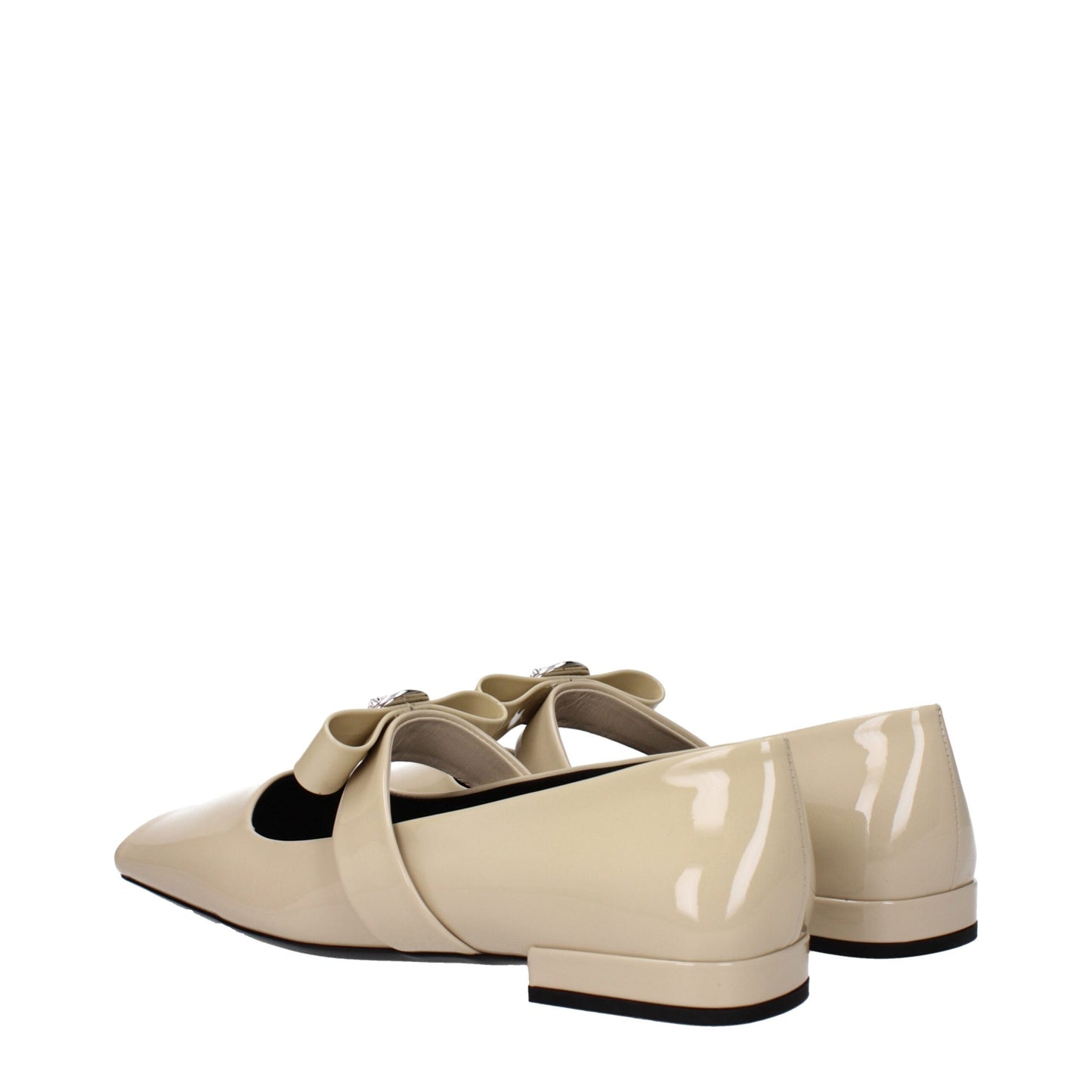 Versace Beige Leather Ballet Flat