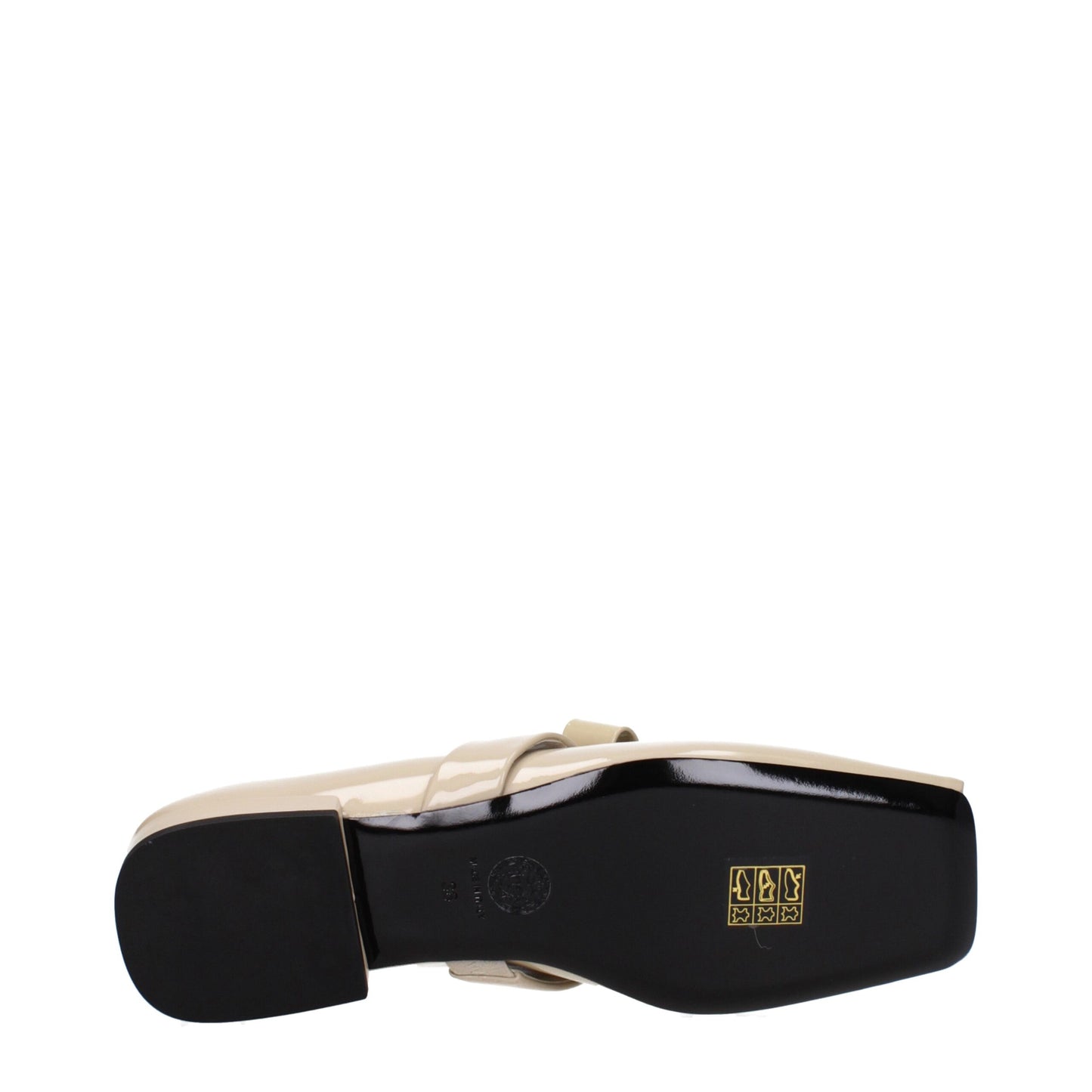 Versace Beige Leather Ballet Flat