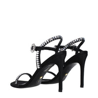 Stuart Weitzman Black Satin Sandal