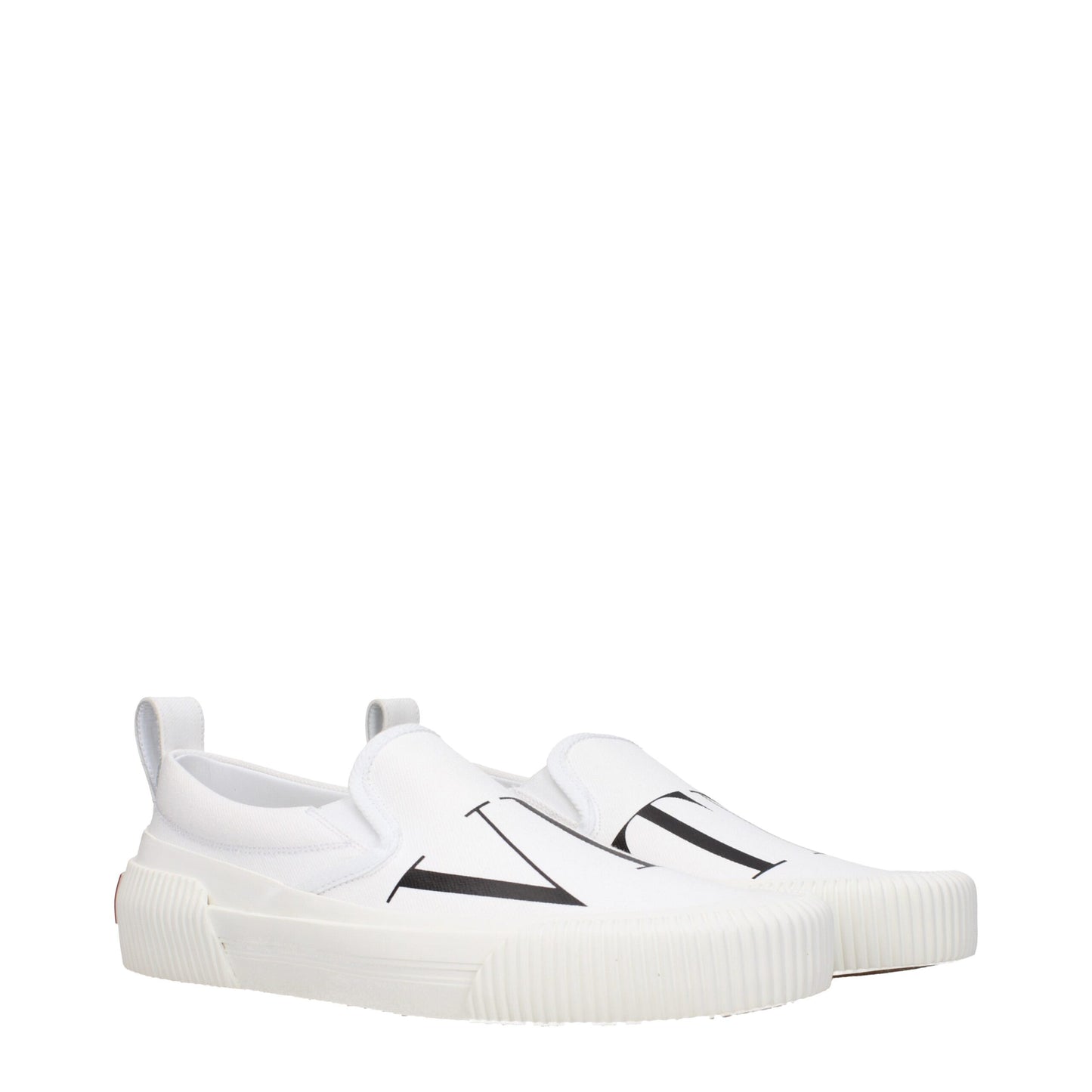 Valentino Garavani White Fabric Slip-On Loafer