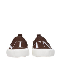Valentino Garavani Brown Fabric Slip-On Loafer