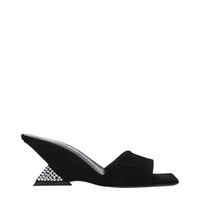 The Attico Black Leather Sandal