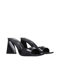 The Attico Black Leather Sandal