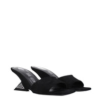 The Attico Black Leather Sandal