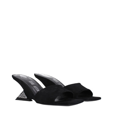 The Attico Black Leather Sandal