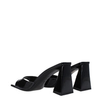 The Attico Black Leather Sandal
