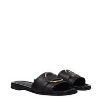 Moncler Black Leather Slipper