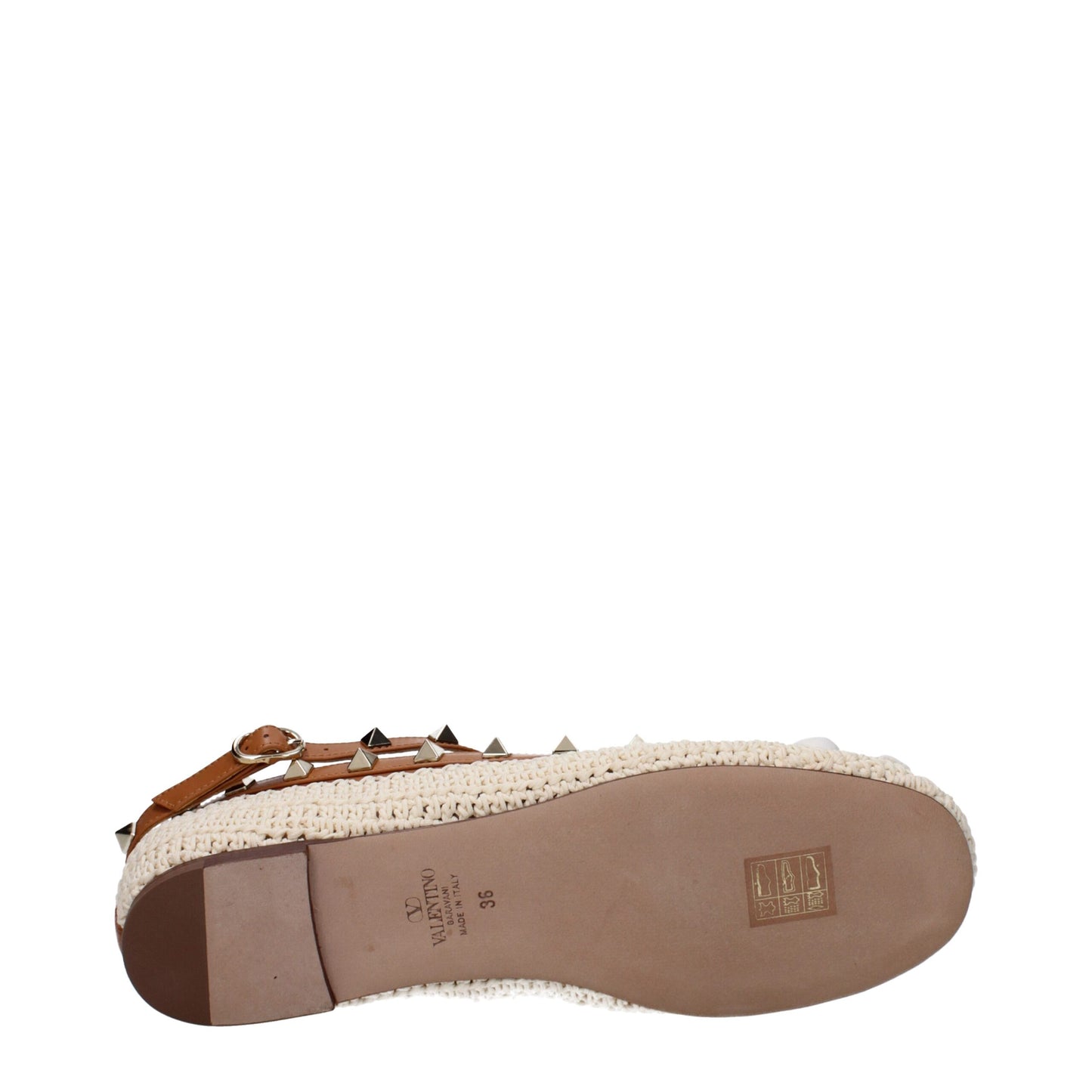 Valentino Garavani Beige Raffia Ballet Flat