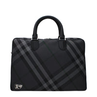 Burberry Gray Fabric Business &Amp; Laptop Bag