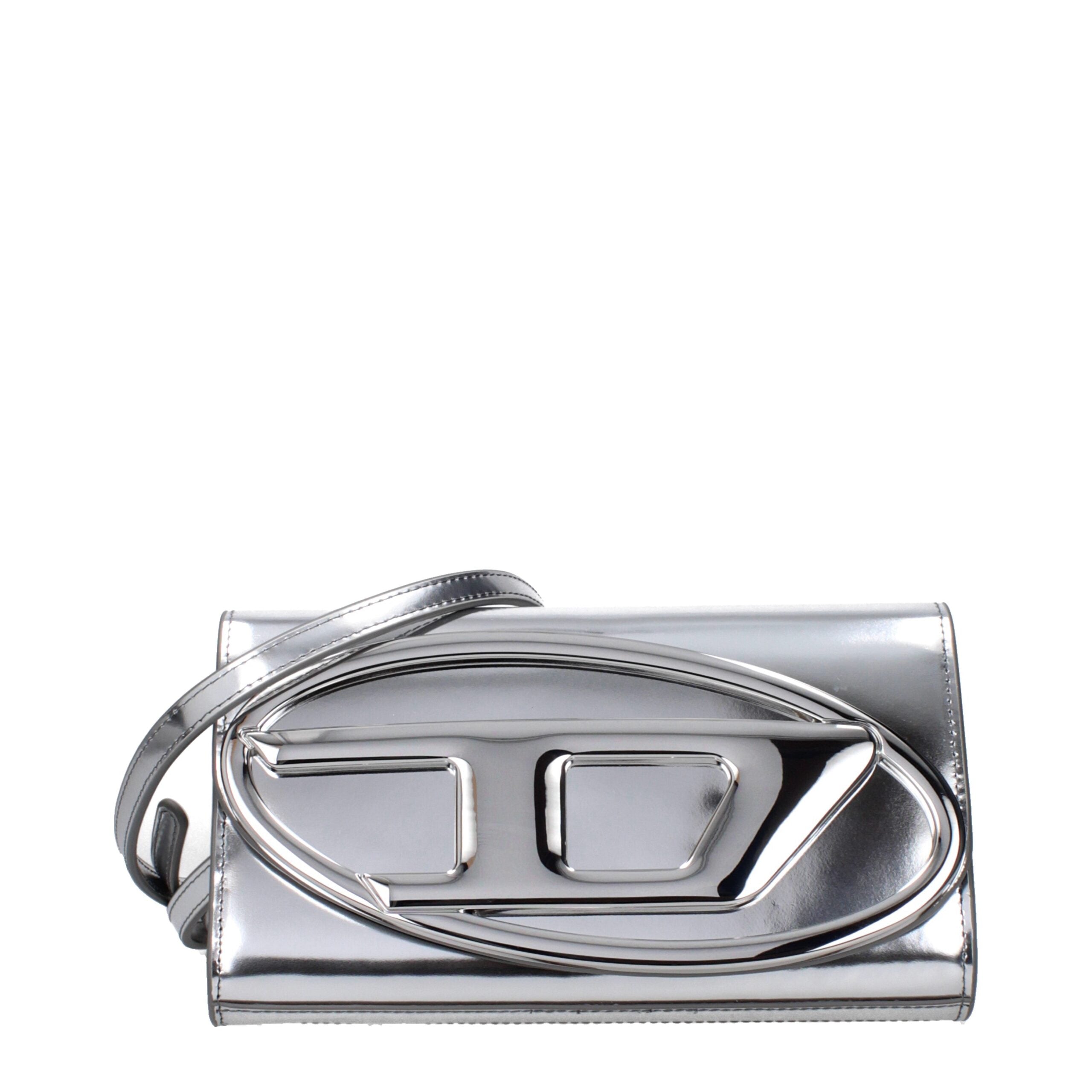 Diesel Gray Leather Clutch Bag