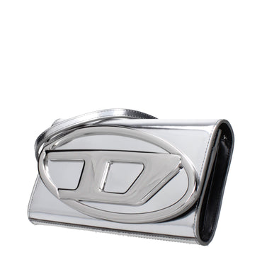 Diesel Gray Leather Clutch Bag