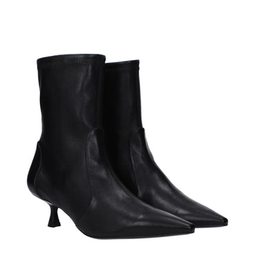 Stuart Weitzman Black Leather Ankle
