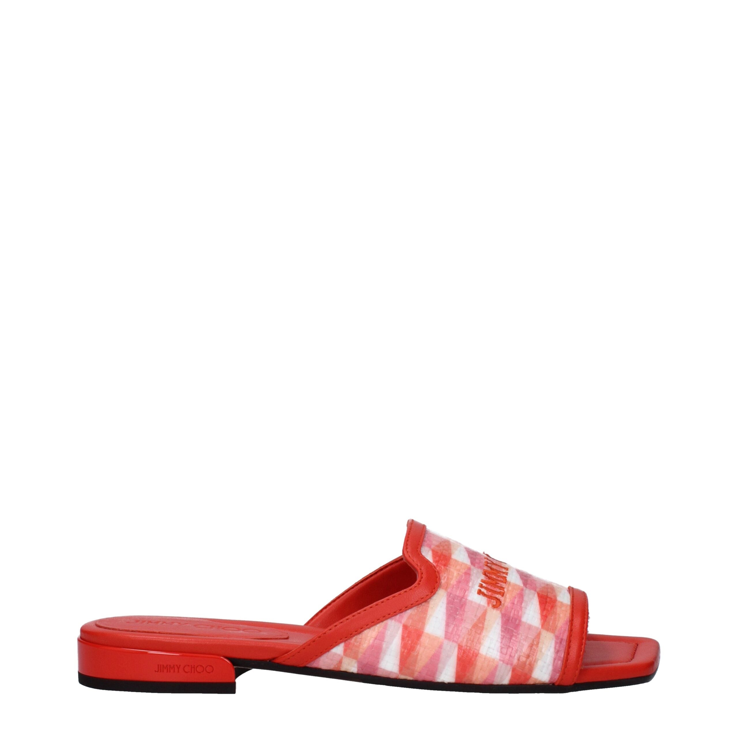 Jimmy Choo Orange Fabric Slipper
