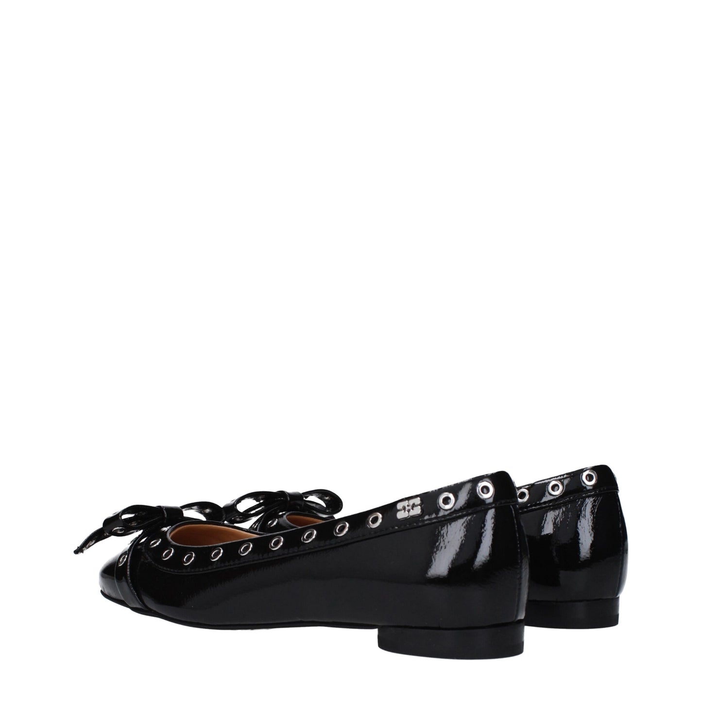 Ganni Black Leather Ballet Flat
