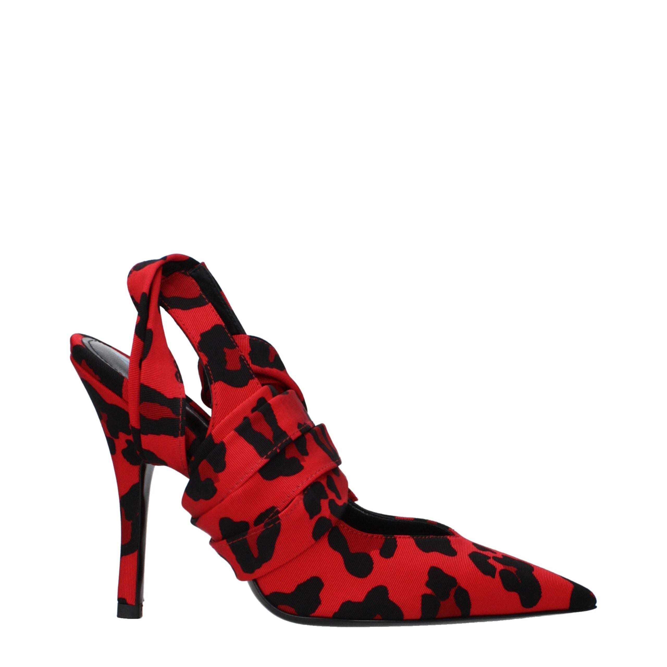 The Attico Red Fabric Sandal